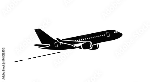 Airplane flying through the sky with motion trail