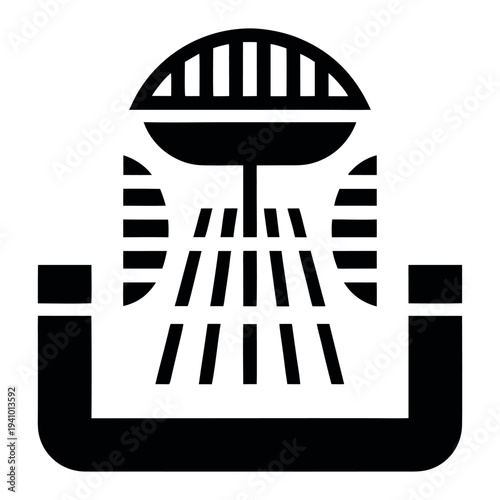 Bathroom Shower System Vector Icon on white background