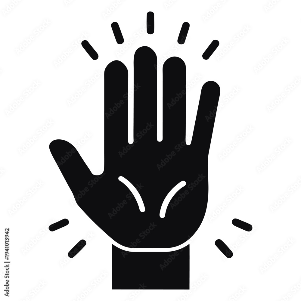 Obraz premium High Five Hand Gesture Silhouette Icon Vector on white background
