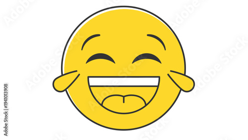 Yellow Smiling Face Emoji with Closed Eyes.