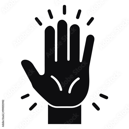 High Five Hand Gesture Silhouette Icon Vector on white background