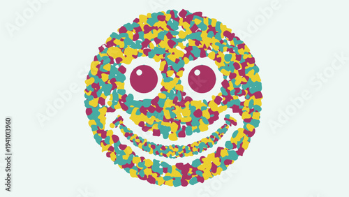 Colorful Sprinkles Forming a Smiling Face.