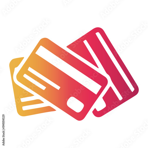Credit card icons representing financial transactions and payment methods in a gradient style