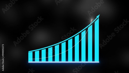 Business growth graph concept in allusive graph chart showing marketing sales profit increasing to future target business, chart, company, concept, corporate,  diagram, 