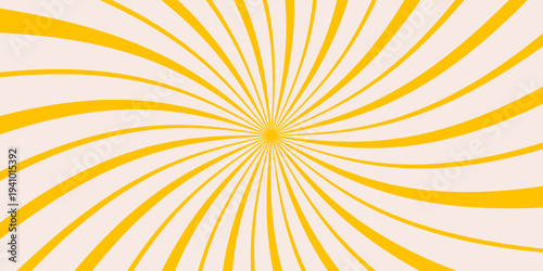Sun Rise Radial Retro Groovy Pattern. Cool Y2k Rays Texture Vector Design. Psychedelic Background.