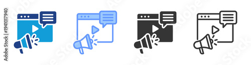 Advertising icon set multiple style collection