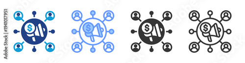 Affiliate Marketing icon set multiple style collection