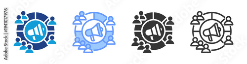 Market Segmentation icon set multiple style collection