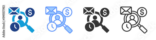 Customer Persona icon set multiple style collection