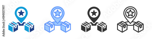Product Positioning icon set multiple style collection