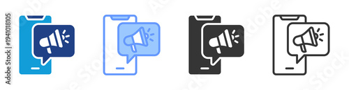 Advertorial icon set multiple style collection