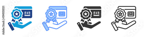 Loyalty Program icon set multiple style collection