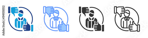 Customer Feedback icon set multiple style collection