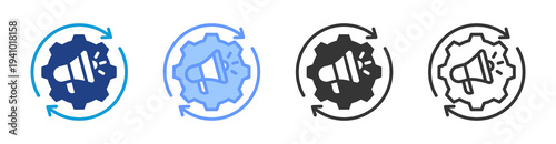 Marketing Automation icon set multiple style collection