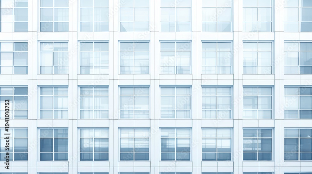 Fototapeta premium Modern Office Building Facade with Glass Windows and Clean Lines