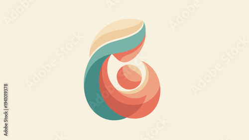 Abstract Number Six Logo Design Element.