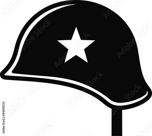 Memorial day tribute with patriotic military helmet symbol