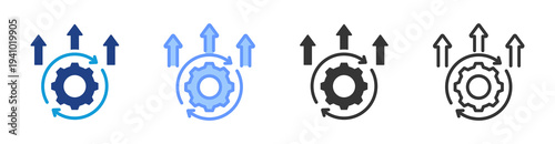 Process Improvement icon set multiple style collection