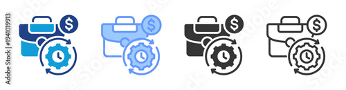 Business Process Reengineering icon set multiple style collection