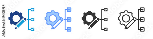 Resource Planning icon set multiple style collection