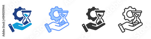 Time Management icon set multiple style collection