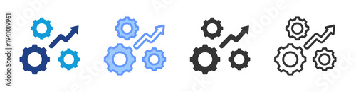 Workflow Efficiency icon set multiple style collection