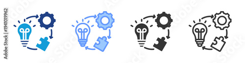 Kaizen icon set multiple style collection