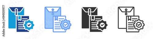 Process Documentation icon set multiple style collection