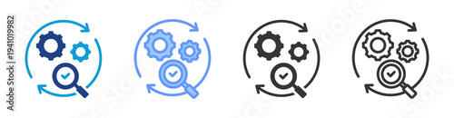 Process Audit icon set multiple style collection