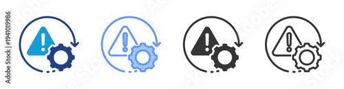 Risk Management Process icon set multiple style collection