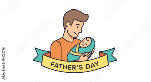 Father Holding Baby on Fathers Day.