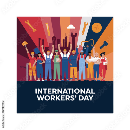 Global workers united celebrating labor rights, solidarity, dignity, equality on May Day
