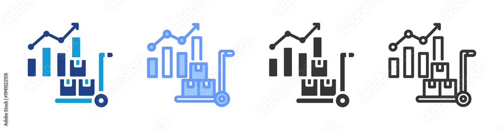 Obraz premium Procurement Performance Metrics icon set multiple style collection
