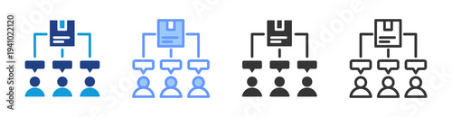 Supplier Communication icon set multiple style collection