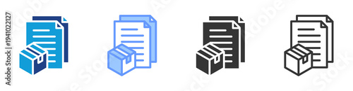 Product Specification icon set multiple style collection