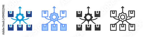 Order Consolidation icon set multiple style collection