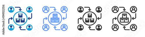 Supplier Diversity icon set multiple style collection