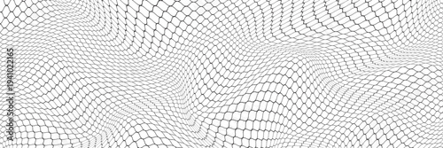 Broken wire mesh fence. Rabitz or chain link fence with cut hole. Torn wire pirson mesh texture. Cut metal lattice grid. Vector illustration