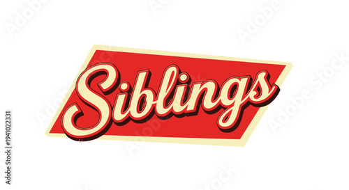 Vintage Style Siblings Text Logo Design.