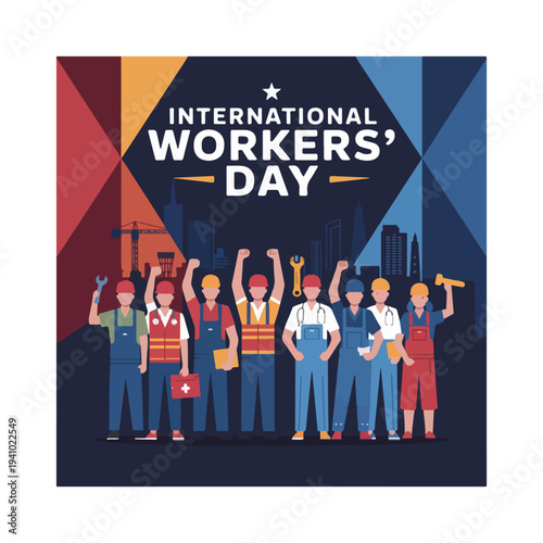 Global workers united celebrating labor rights, solidarity, dignity, equality on May Day
