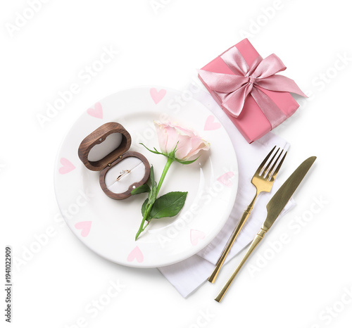 Table setting for Valentine...