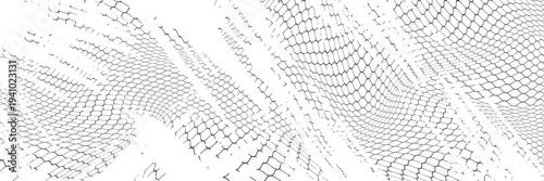 Broken wire mesh fence. Rabitz or chain link fence with cut hole. Torn wire pirson mesh texture. Cut metal lattice grid. Vector illustration