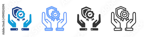 Quality Assurance icon set multiple style collection