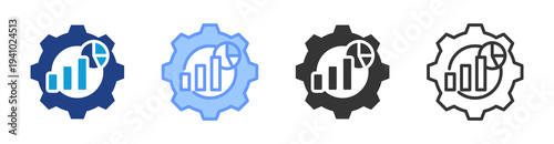 Statistical Process Control icon set multiple style collection