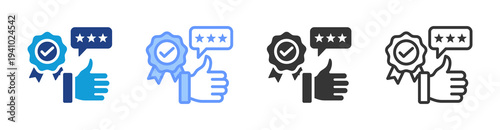 Quality Review icon set multiple style collection