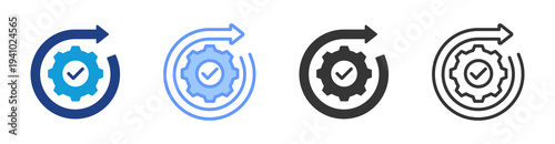 Process Optimization icon set multiple style collection