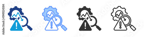 Failure Analysis icon set multiple style collection
