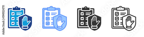 Preventive Measure icon set multiple style collection