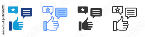 Client Feedback icon set multiple style collection
