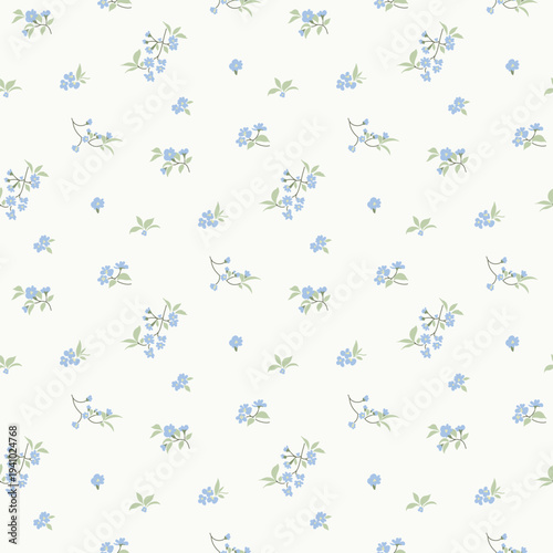 Flower pattern, ditsy Seamless floral pattern, small little flower background. Flower repeat pattern. fabric print,  surface design. Ditsy floral for home textile, wallpaper, fabric, fashion